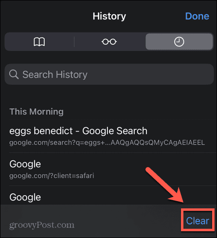 Safari vymazat historii iphone
