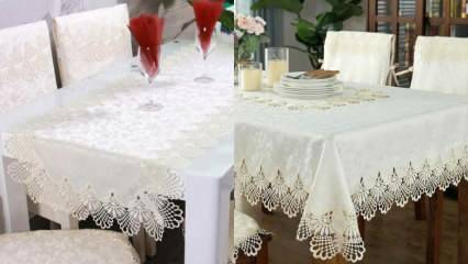 Elegantní krajkové modely pokrývky jídelního stolu