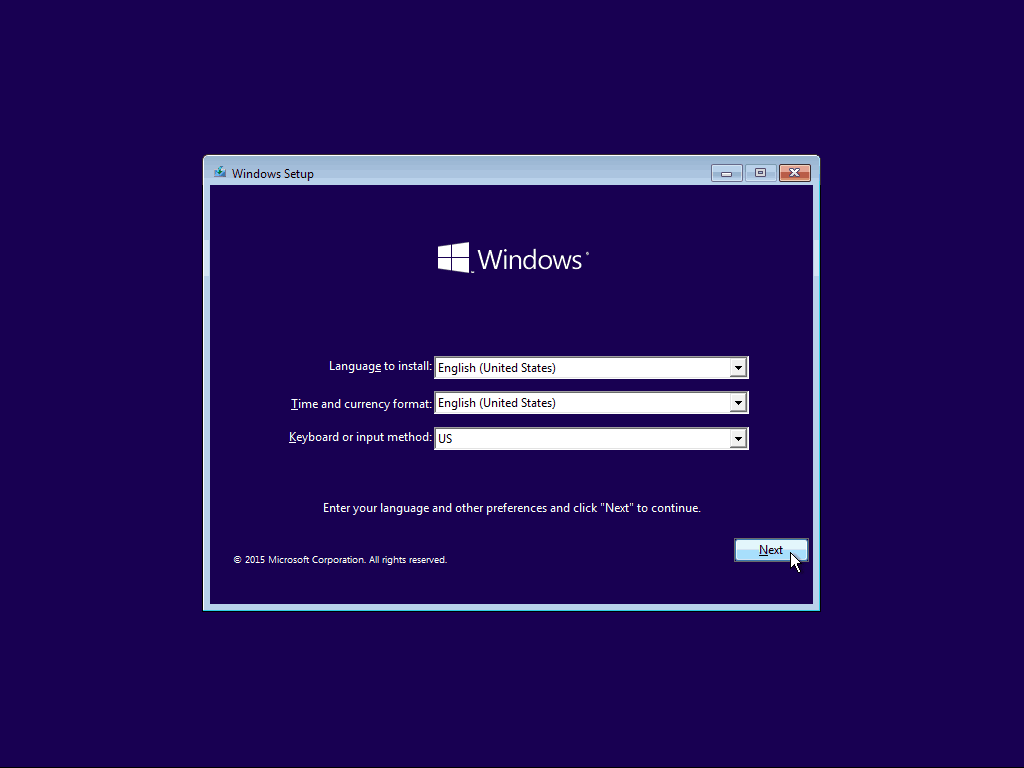01 Nastavení jazyka Windows 10 Čistá instalace