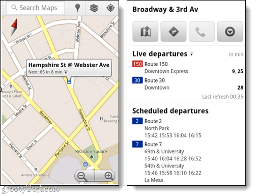 mobilní tranzit pro google mapy