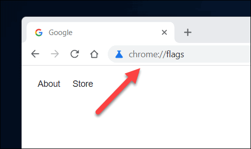 Přístup k nabídce Příznaky Chrome