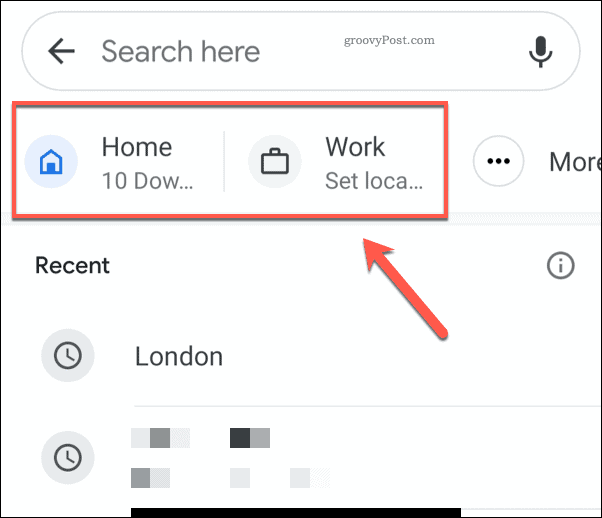 Ikony adres domů a do práce v Mapách Google
