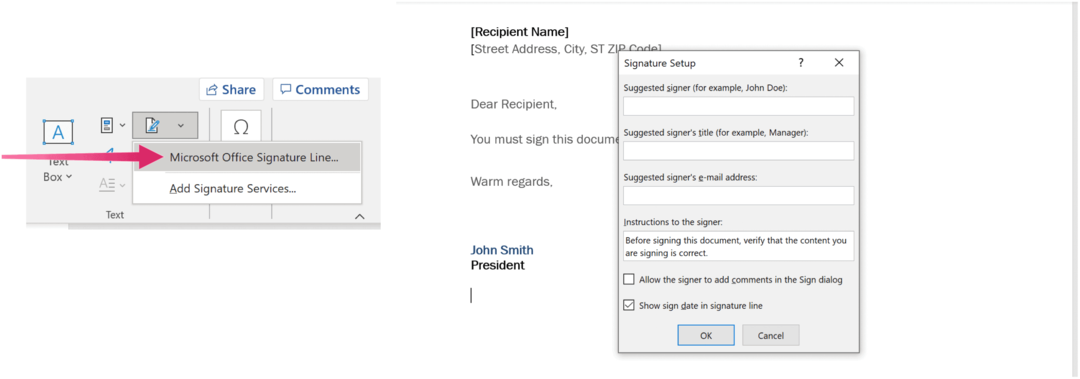 Jak přidat digitální podpis do dokumentu aplikace Word