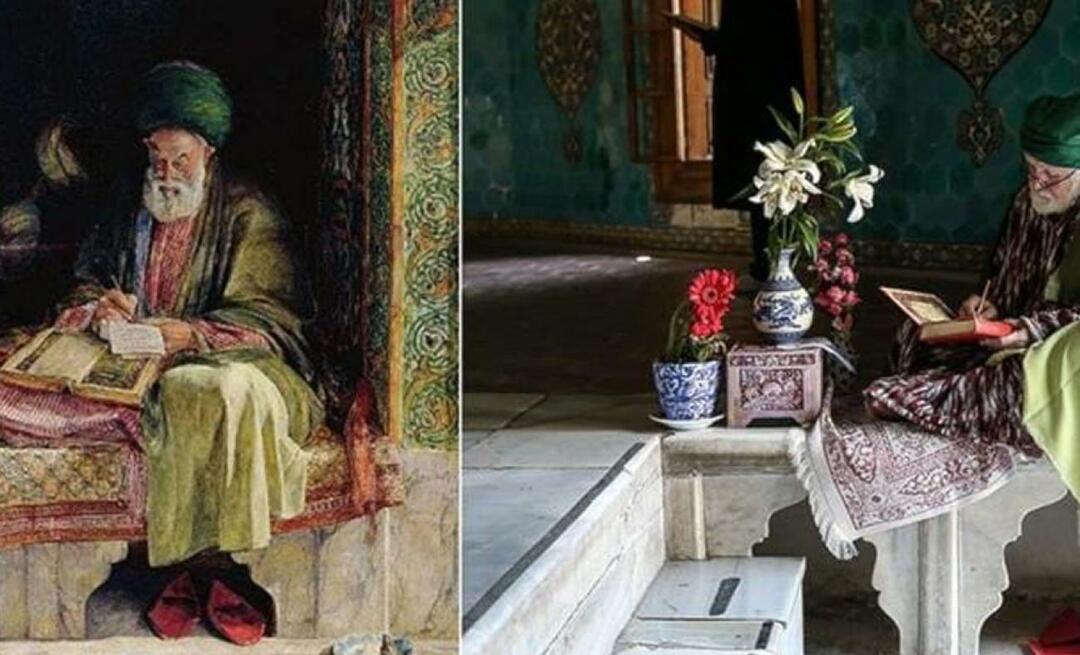 Neslihan Sağır Çetin vyfotografoval obraz nakreslený britským malířem před 153 lety v Yeşil Türbe.