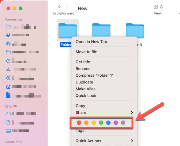 Nastavení výchozí barevné značky pro složku na Macu