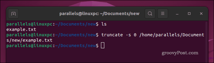 Vyprázdnění souboru Linux pomocí příkazu truncate