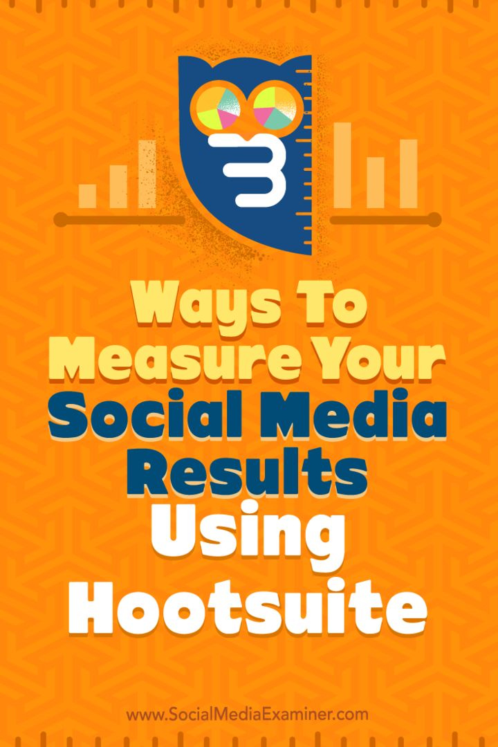 Tipy na tři způsoby, jak měřit výsledky vašich sociálních médií pomocí Hootsuite.
