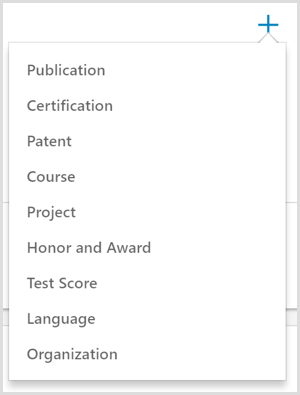 Možnosti přidání úspěchu do profilu LinkedIn