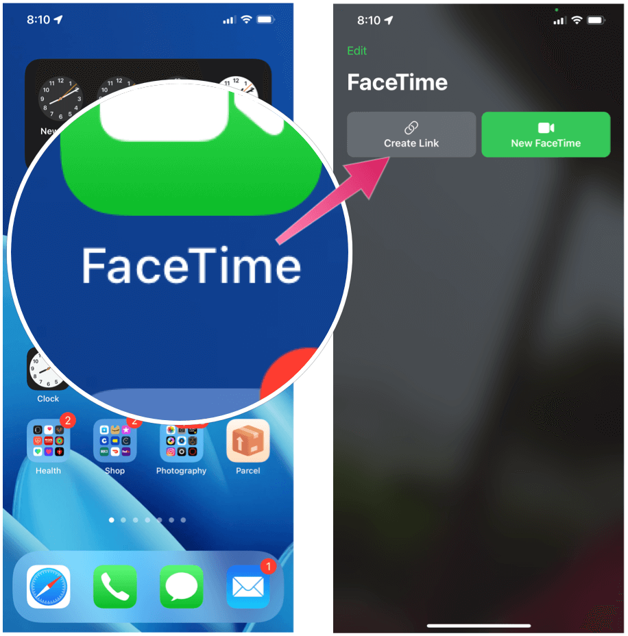 Odeslat pozvánku na chat FaceTime Vytvořit odkaz na FaceTime