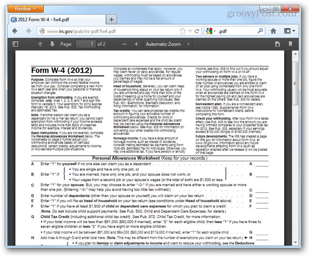 Povolte vestavěný prohlížeč PDF v prohlížeči Firefox 15