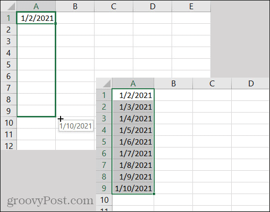 Data automatického vyplňování aplikace Excel