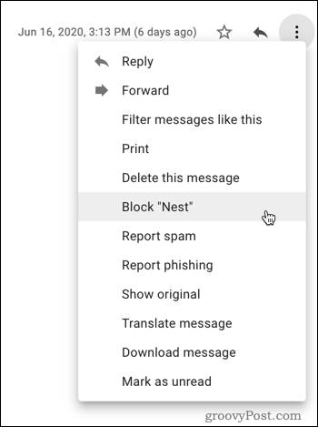 Blokování v Gmailu