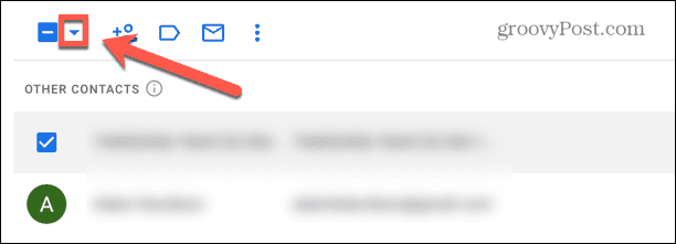 šipka zaškrtávacího políčka gmail