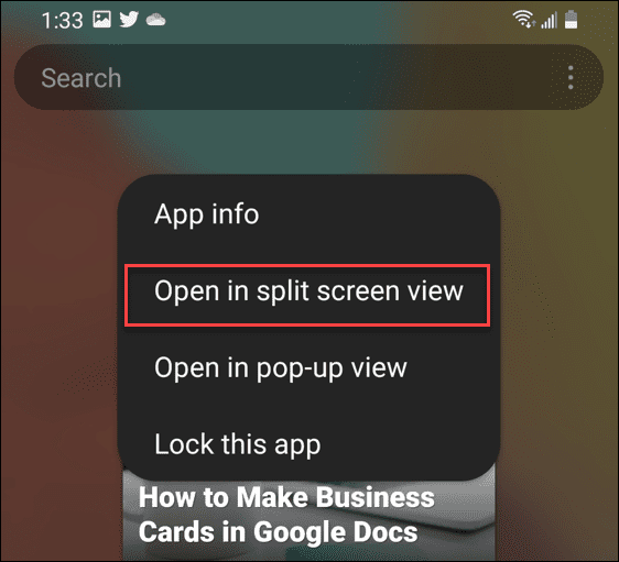 jak rozdělit obrazovku na android