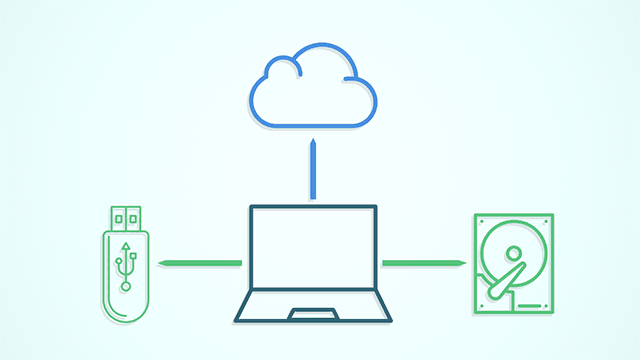 inteligentní zálohování místní pevný disk usb jednotka thumbdrive cloud synchronizace crashplan failafe 