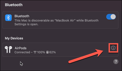 informace o airpodech pro mac