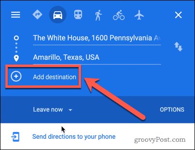 Tlačítko Přidat cíl do Map Google