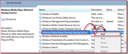 spusťte službu Windows Media Player 12