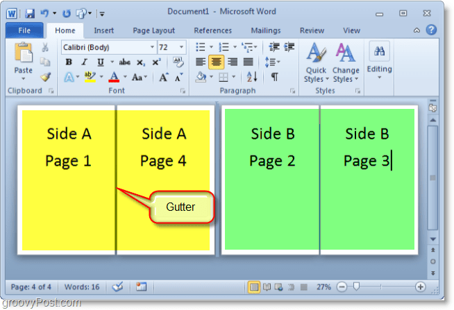 Screenshot Micosoft Word 2010 Vytváření brožury v aplikaci Microsoft Word 2010 může být trochu složitější, ale tento diagram by měl pomoci