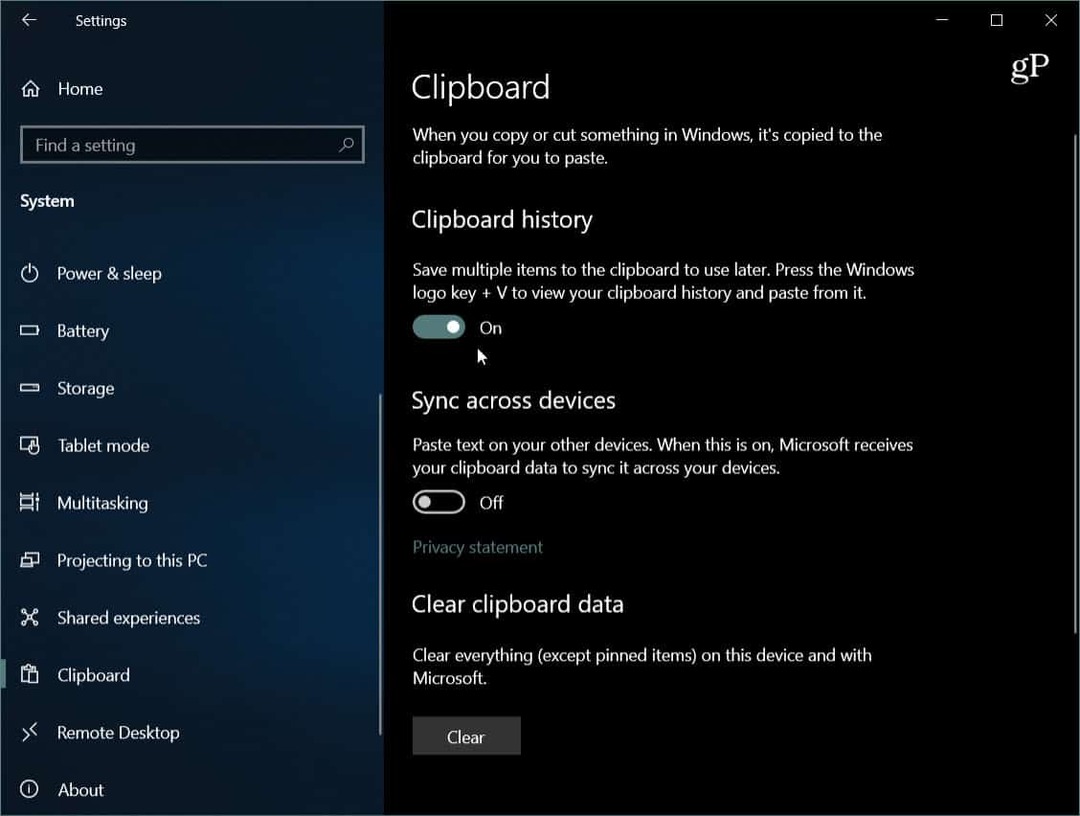 Jak používat novou cloudovou schránku v systému Windows 10 1809