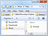 prohlížení v záložkách v Průzkumníku Windows 7