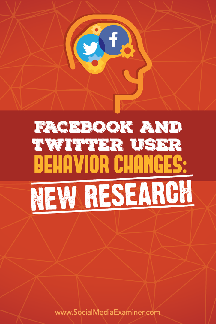 Změny chování uživatelů na Facebooku a Twitteru: Nový výzkum: zkoušející sociálních médií