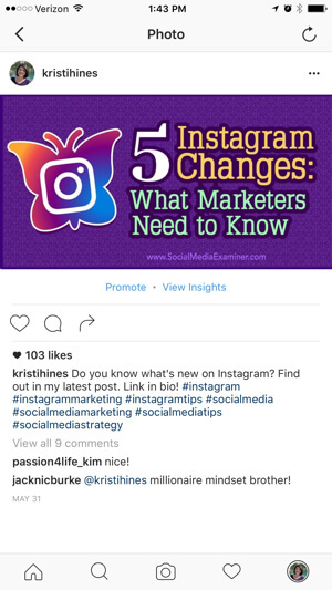 instagram propagovat příspěvek
