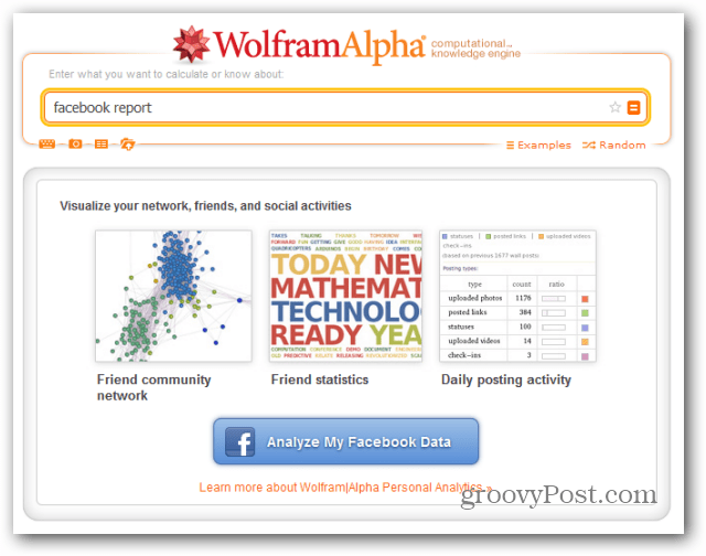 wolfram alpha facebook analyzovat zprávu
