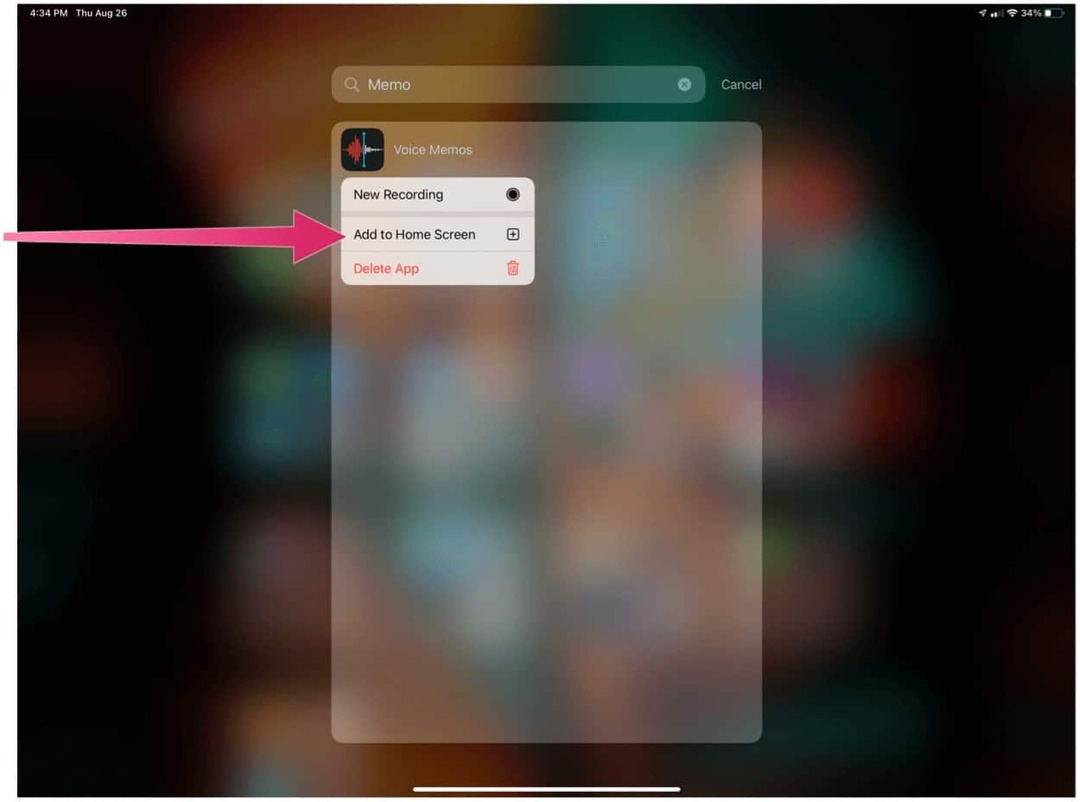 iPad přidat aplikaci na domovskou obrazovku