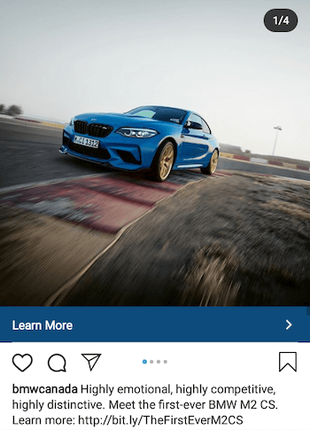 příklad reklamy Instagram zdůrazňující jedinečnou hodnotovou nabídku (UVP)