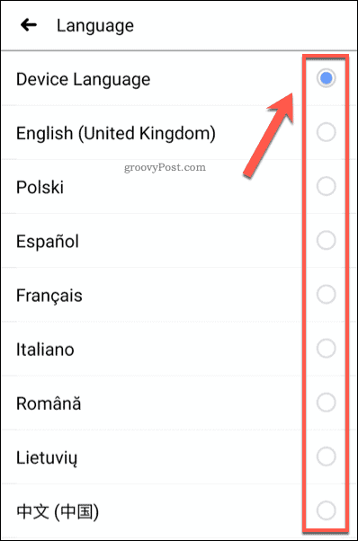 Nastavení jazyka Facebook na mobilu