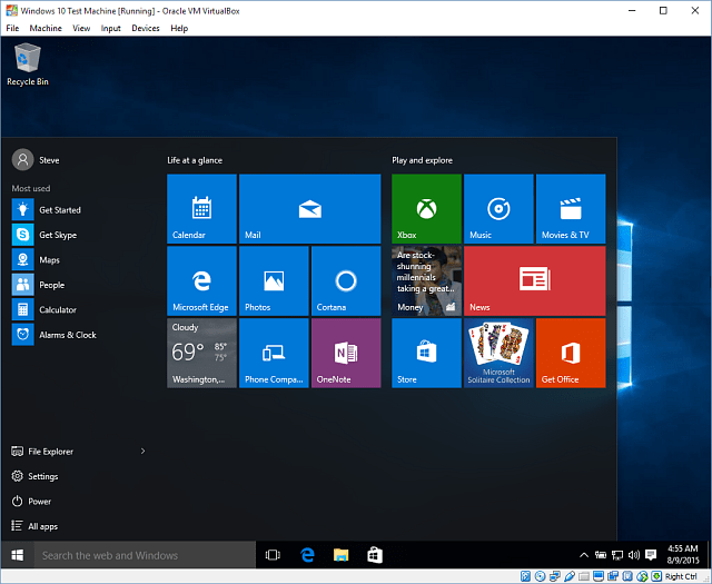 14 Windows 10 ve VirtualBoxu