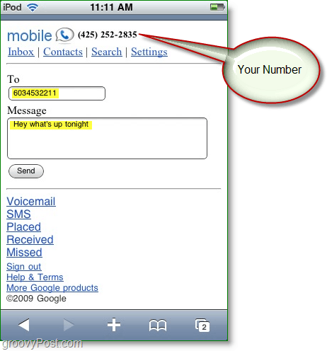 Jak posílat texty zdarma z vašeho mobilního prohlížeče pomocí Google Voice
