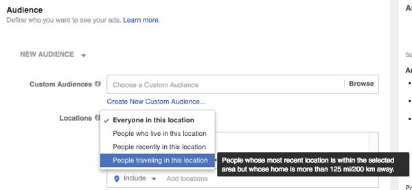 cílení facebookových reklam