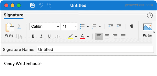 Vytvořte nový podpis v Outlooku na Macu