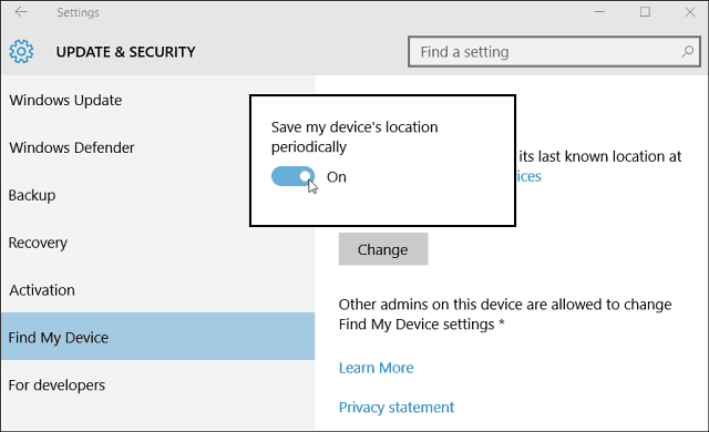 Jak povolit hledání mého zařízení pro Windows 10