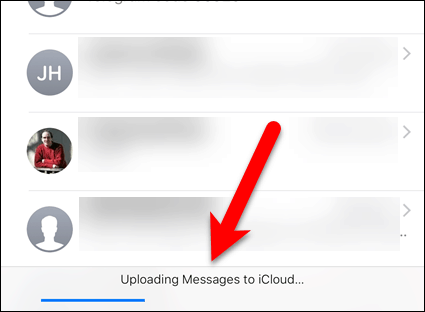 Nahrávání zpráv do iCloud v iOS