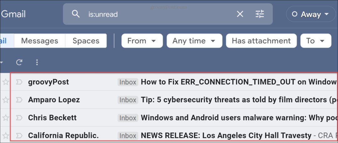 Najděte nepřečtené e-maily v Gmailu