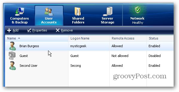 Jak přidat uživatelské účty na Windows Home Server