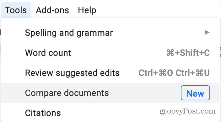 Nástroje Porovnání dokumentů v Dokumentech Google