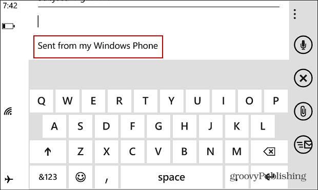 Windows Phone Email Signature