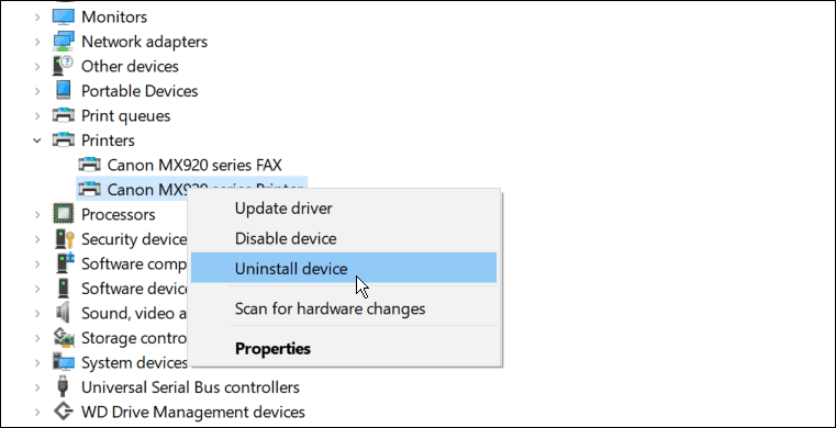 uninstall fix printer drive není k dispozici v systému Windows 11