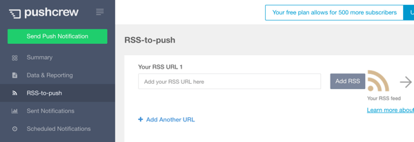 pushcrew přidat RSS feed