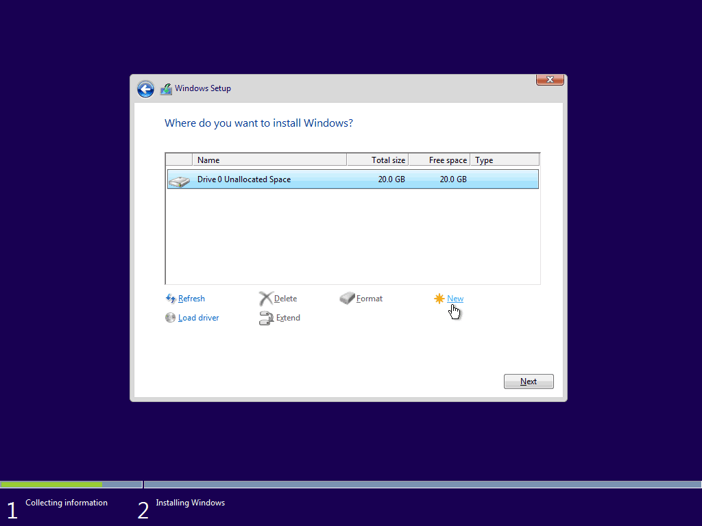 07 Vytvoření nového oddílu z nepřiděleného prostoru 5 Čistá instalace systému Windows 10