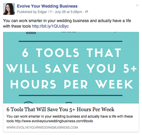 rozvíjejte svůj facebookový příspěvek na téma svatební podnikání