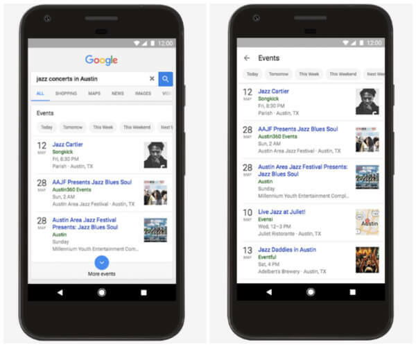 Google aktualizoval své zkušenosti s aplikacemi a mobilními weby, aby pomohl webovým hledačům snáze najít věci, které se dějí v okolí, ať už nyní nebo v budoucnu.