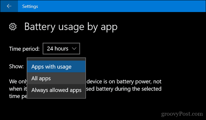 Jak povolit aplikacím odesílat oznámení v režimu úspory baterie v systému Windows 10