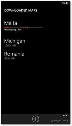 Stahování map Windows Phone 8