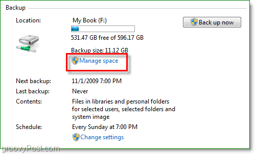Windows 7 Backup - spravujte místo na disku