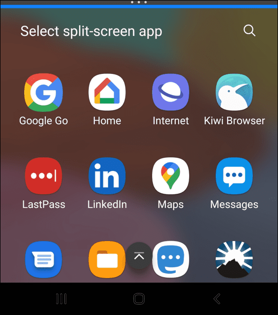 jak rozdělit obrazovku na Android, vyberte aplikaci